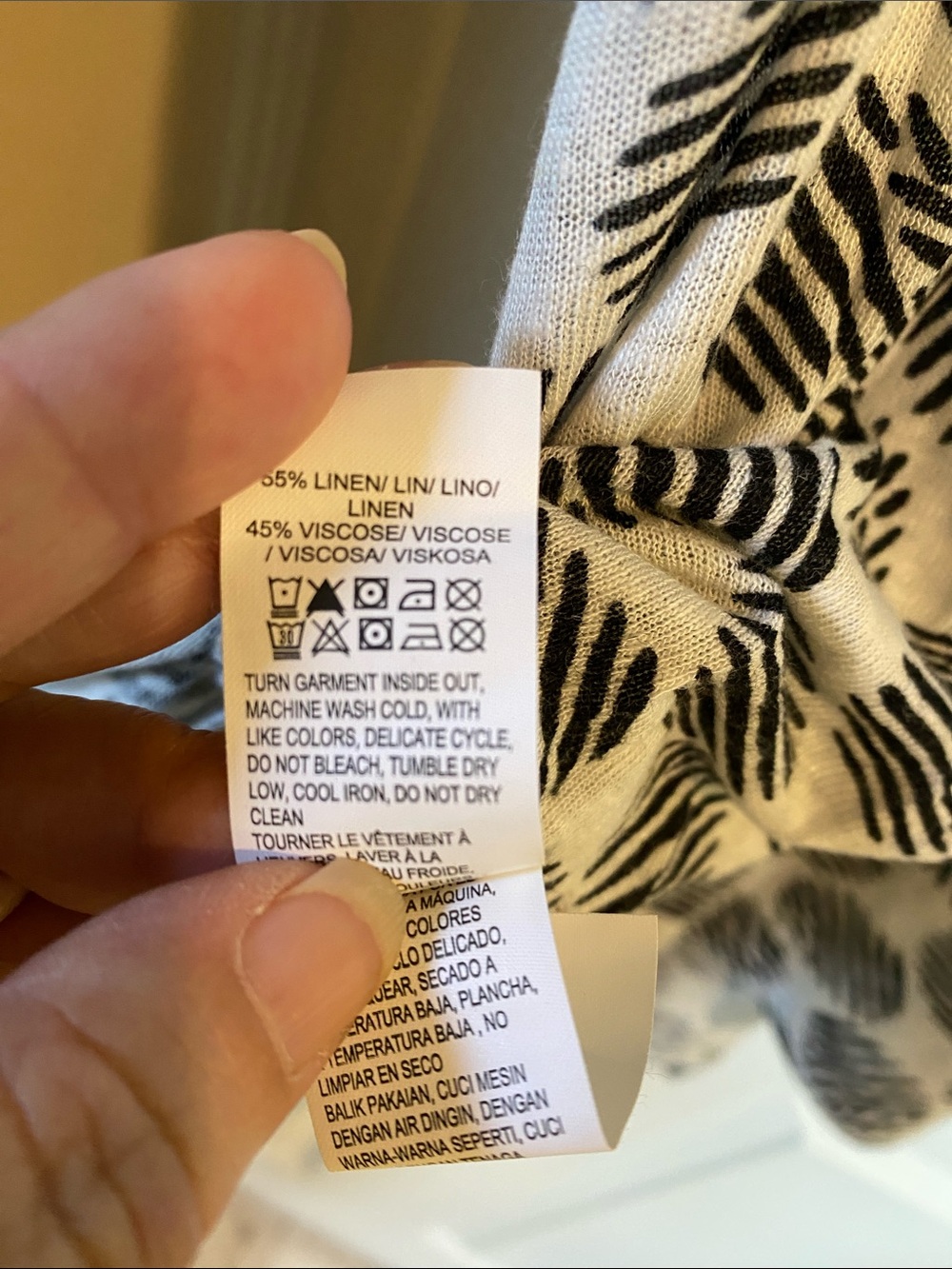 Lucky Brand Black and White Short Sleeve Geometric Tee - Picture 6 of 7